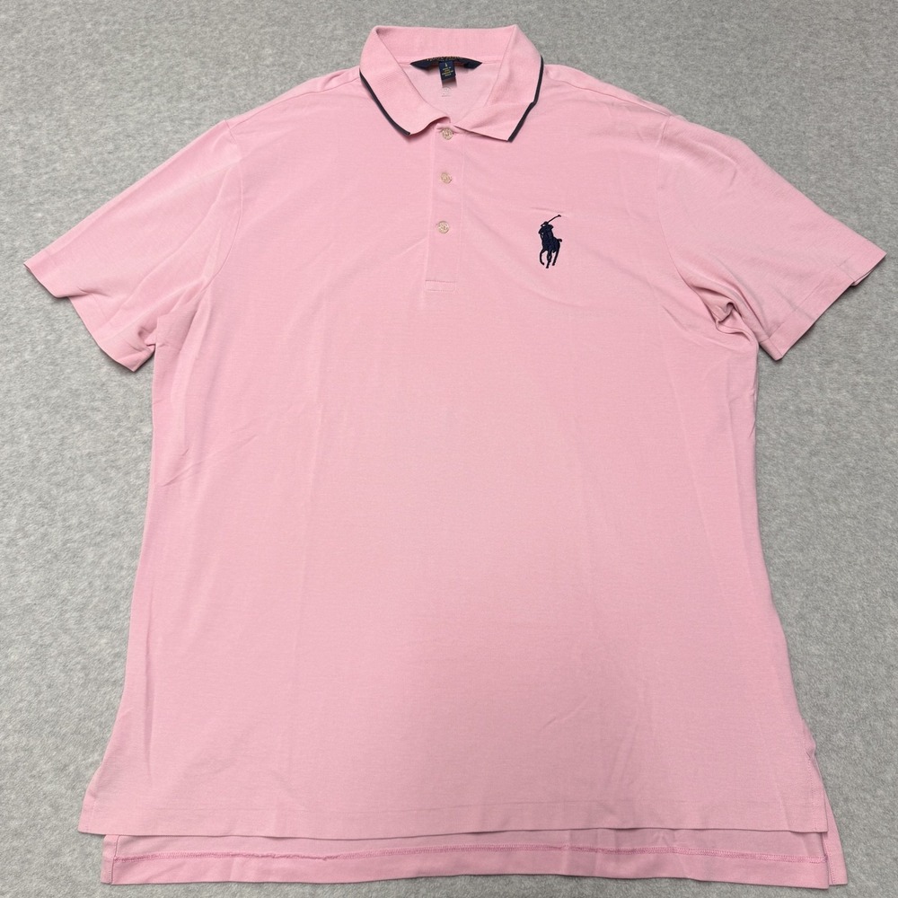 Polo Golf Ralph Lauren Polo Shirt Mens L Pink Solid Golf Lightweight Logo Top